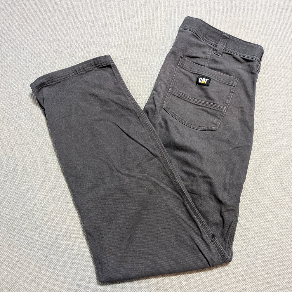 CAT Caterpillar Work Pants Men's 36x34 Gray Cotton Stretch Utility Workwear